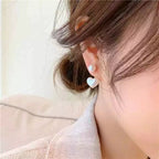 Silver Needle Simple Small Love Pearl Stud Earrings Pi-Mart