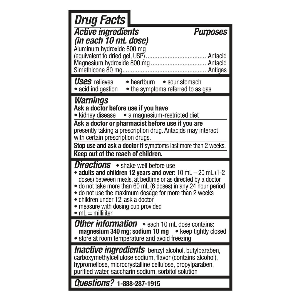 Equate Maximum Strength Antacid; Original Flavor Liquid; 12 fl oz
