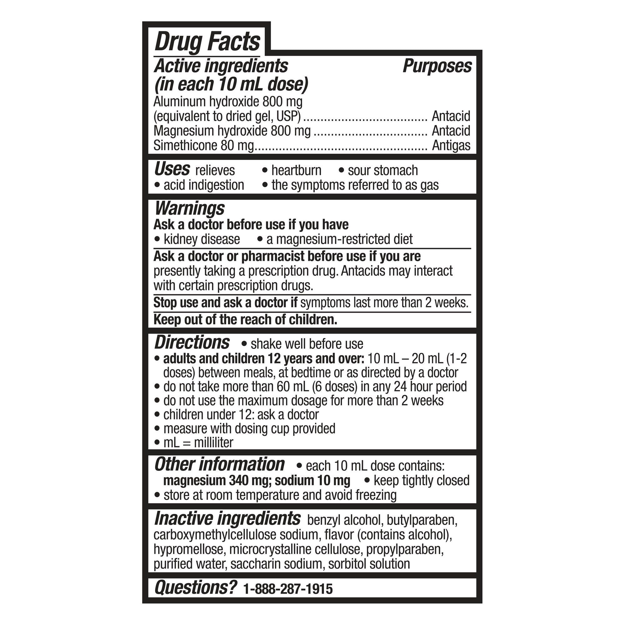 Equate Maximum Strength Antacid; Original Flavor Liquid; 12 fl oz