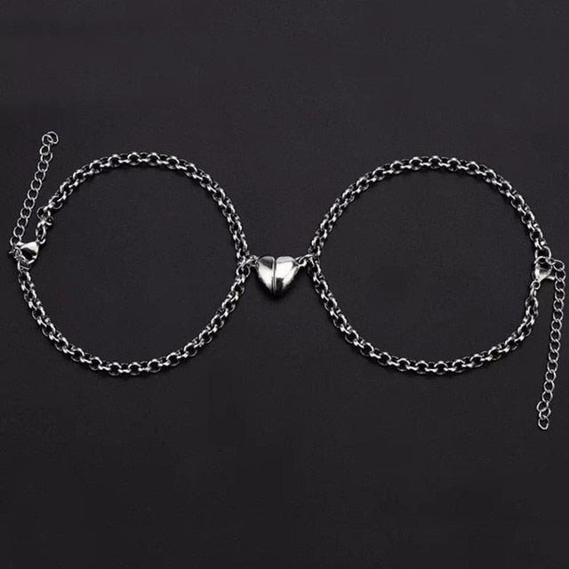 2Pcs Heart Magnet Bracelet for Lovers Pi-Mart