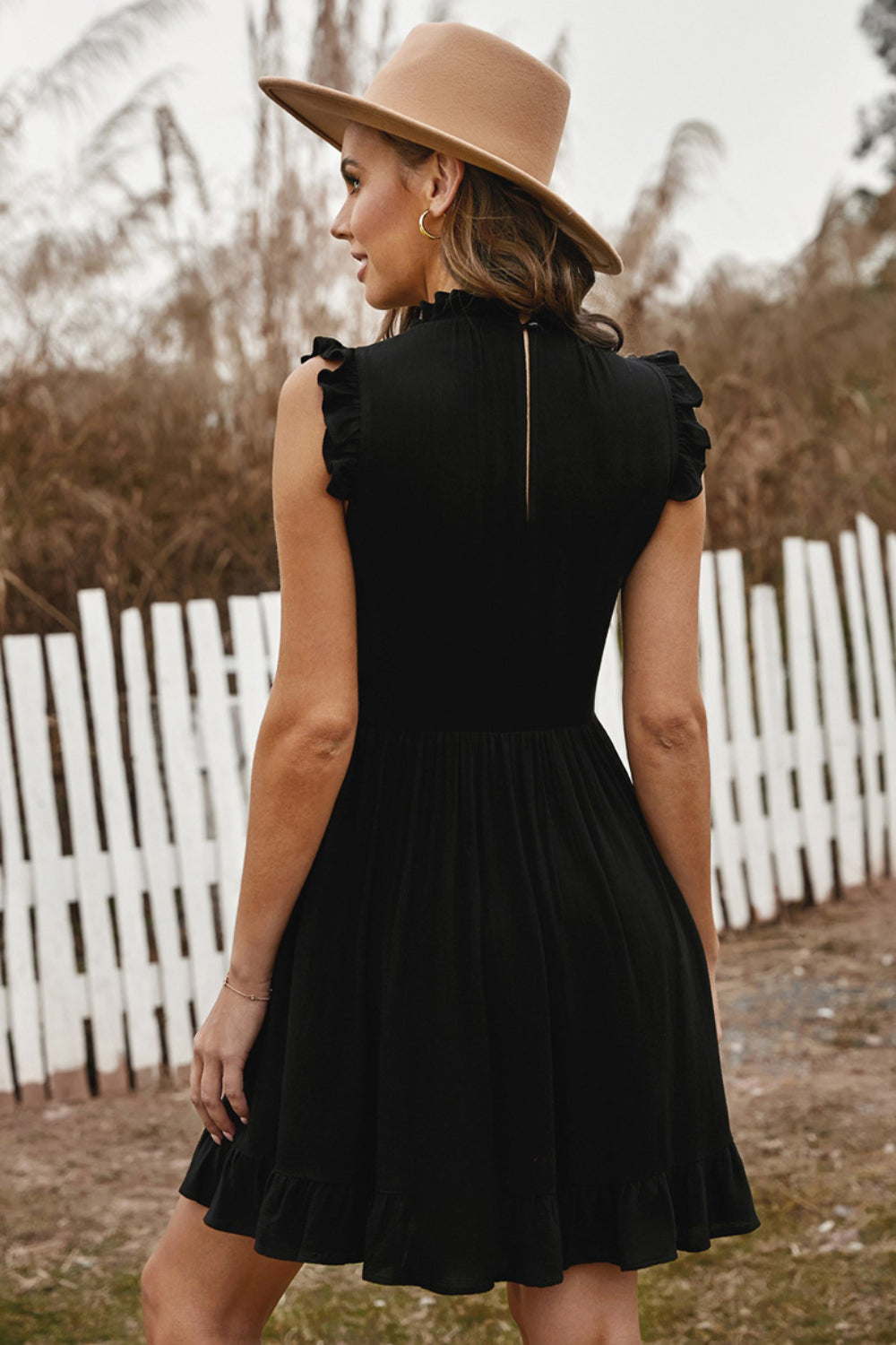 Charmning Ruffled Sleeveless Mini Dress Elegant & Flowy Summer Dress Stevvex