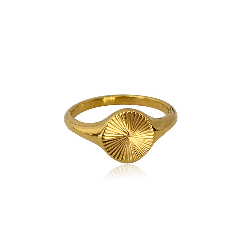Minimalist Dainty Rays Circle Index Ring Pi-Mart