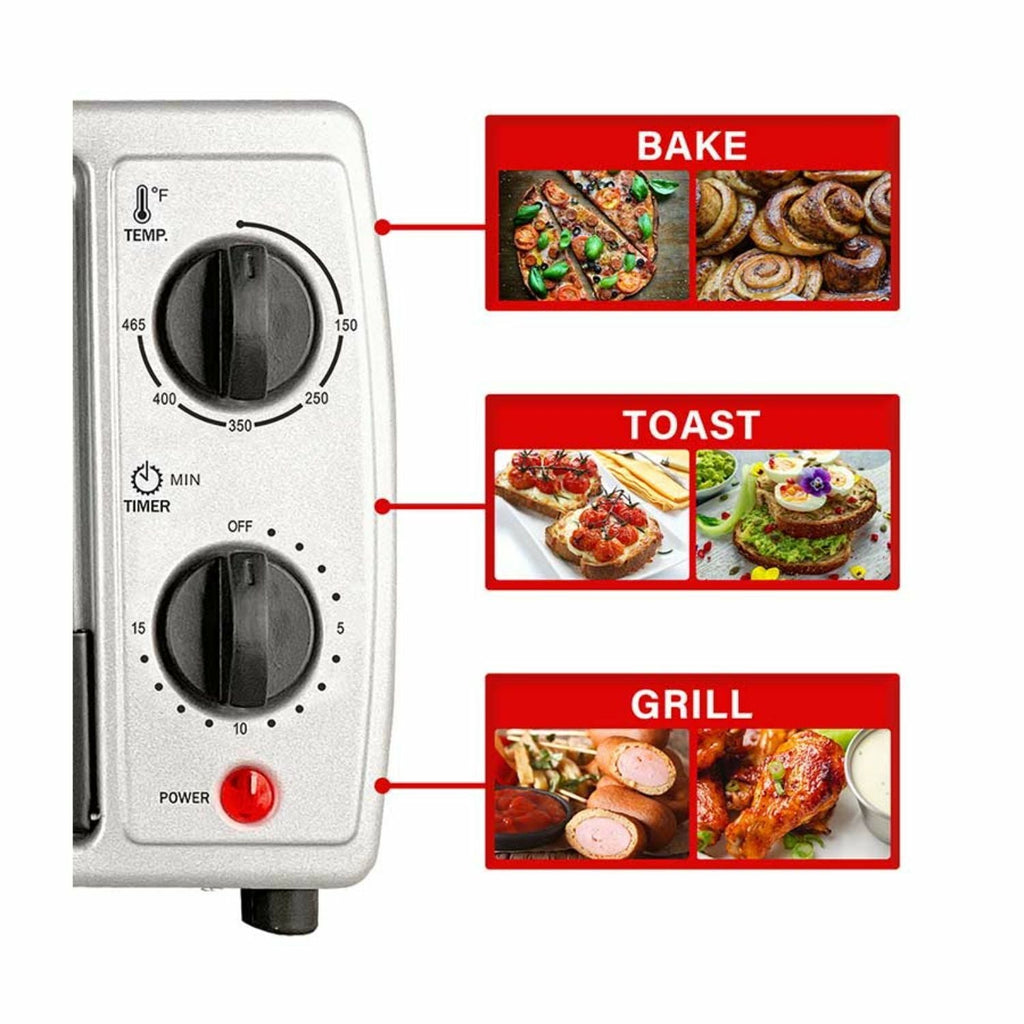Brentwood Appliances TS-345B Stainless Steel 4 Slice Toaster Oven - Black, Silver EasyOptionXY LLC