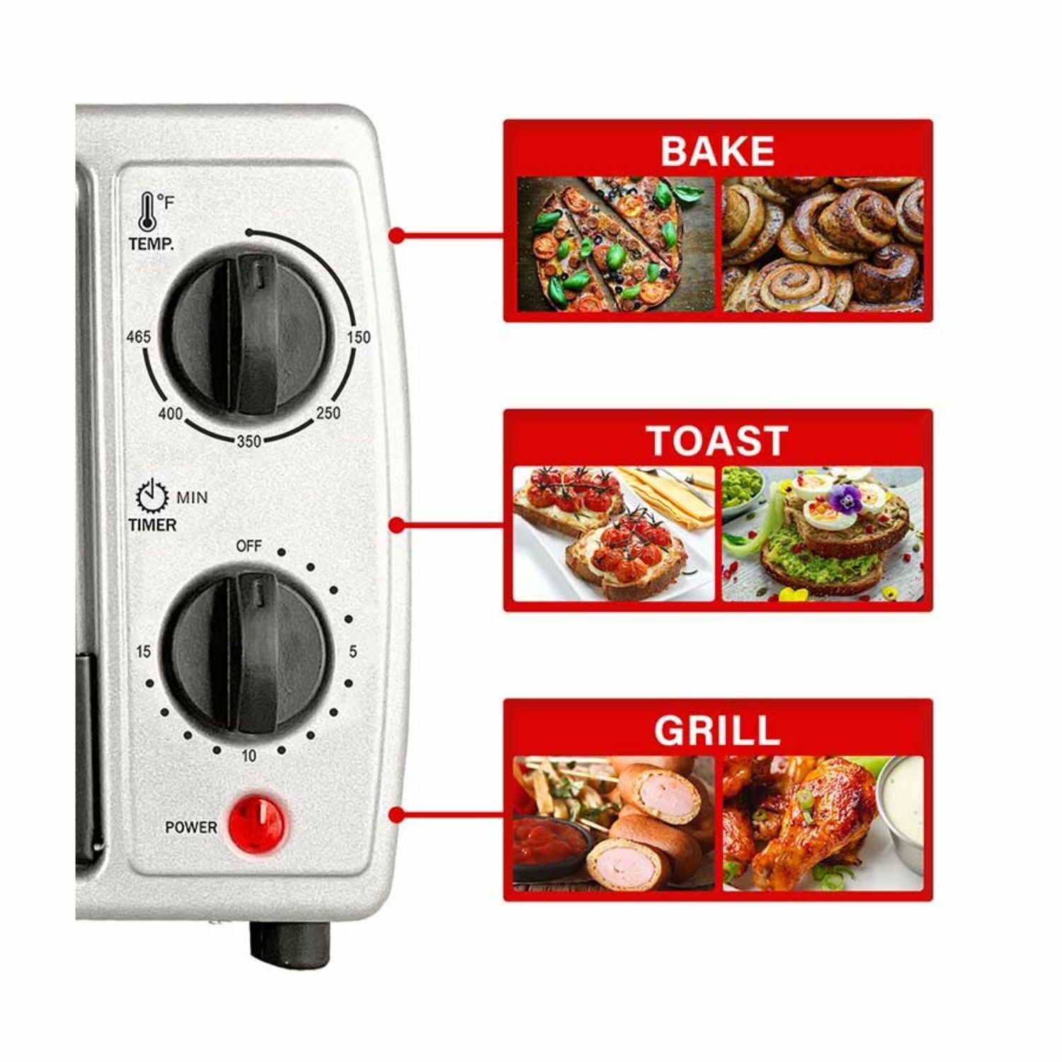 Brentwood Appliances TS-345B Stainless Steel 4 Slice Toaster Oven - Black, Silver EasyOptionXY LLC