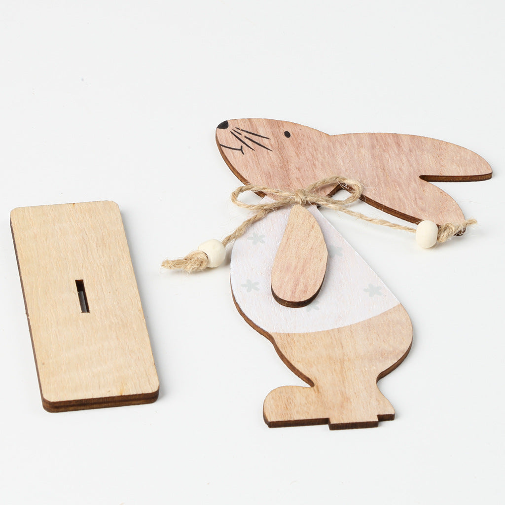 Creative Easter Bunny Woodwork Desktop Decoration Pi-Mart