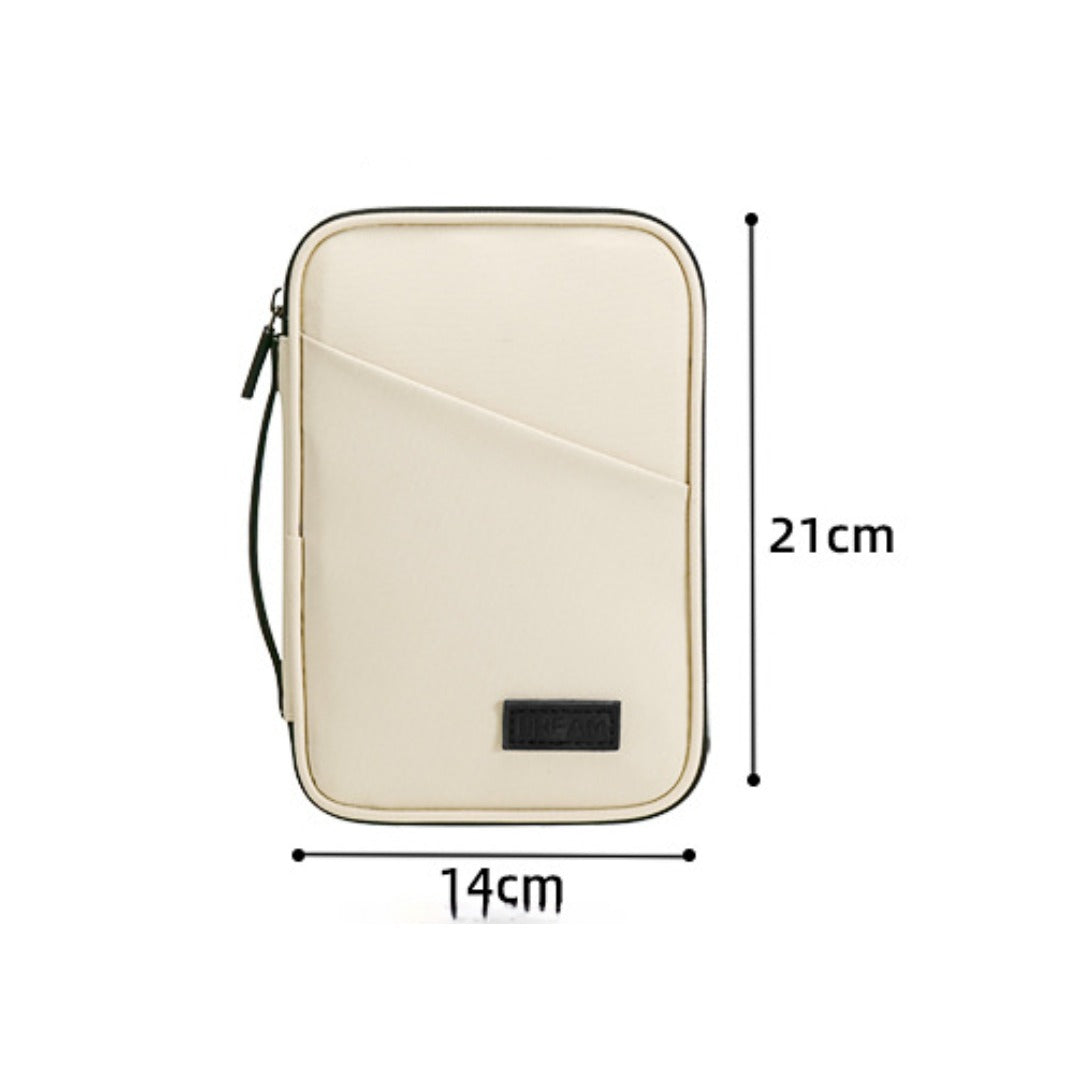 Large capacity passport bag, multi-function document storage bag, PU waterproof travel storage bag, anti-theft tote certificate bag. - SJB-DIAMOND ELITES