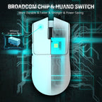 Lightweight Wireless Gaming Mouse X11 with RGB Charging Base, Tri-mode-2.4G/USB-C Wired/BT, Up to 22K DPI, PAW3311 Optical Sensor, HUYU for Switch, 5 Programmable Buttons, Suitable for PC/Mac White Lootquake LLC