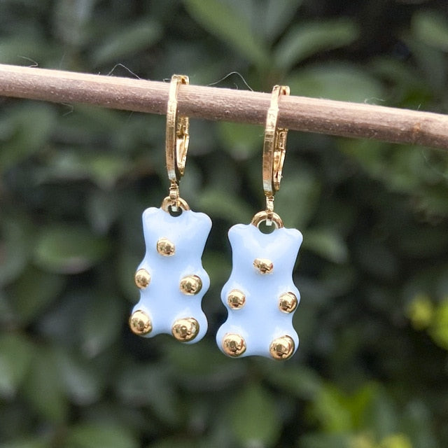 Cute Acrylic Gummy Bear Dangle Earrings Pi-Mart