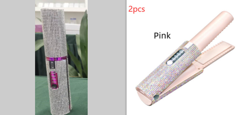 2-In-1 Electric USB Hair Straightening Brush Straightener Brush Multifunctional Comb Straightening Styler Hair Curler Pi-Mart
