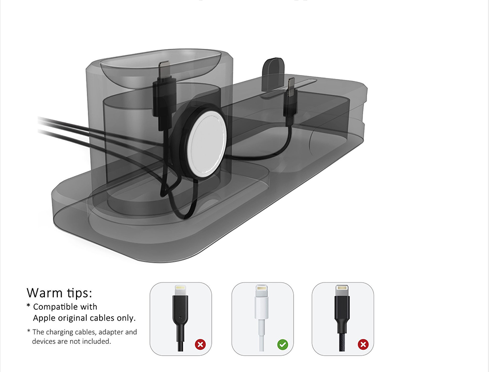Mobile Phone Watch Headset Three-in-one Charging Stand Base Silicone Iwatch Charging Stand Pi-Mart