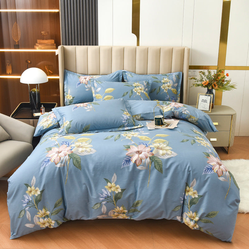 Cotton Plus Size Quilt Cover Sheet Set Of Four Pi-Mart