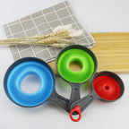 Kitchen Gadget Wide Mouth Narrow Mouth Folding Plastic Funnel Three-piece Suit Pi-Mart