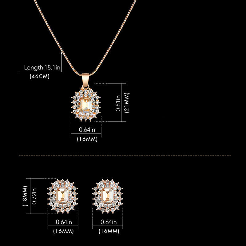 Rhinestone watch earring necklace Pi-Mart