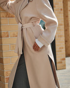 Adenur Classic Wool Blend Overcoat in Ivory - SJB-DIAMOND ELITES