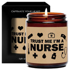 1pc Lavender Scented Candle 5.3oz - "Trust Me, I'm a Nurse" Design with Medical Symbols | Heartfelt Gift for Nurses, Nurse Appreciation, Graduation, Birthdays, Christmas | Soy Wax, Glass Container Lootquake LLC