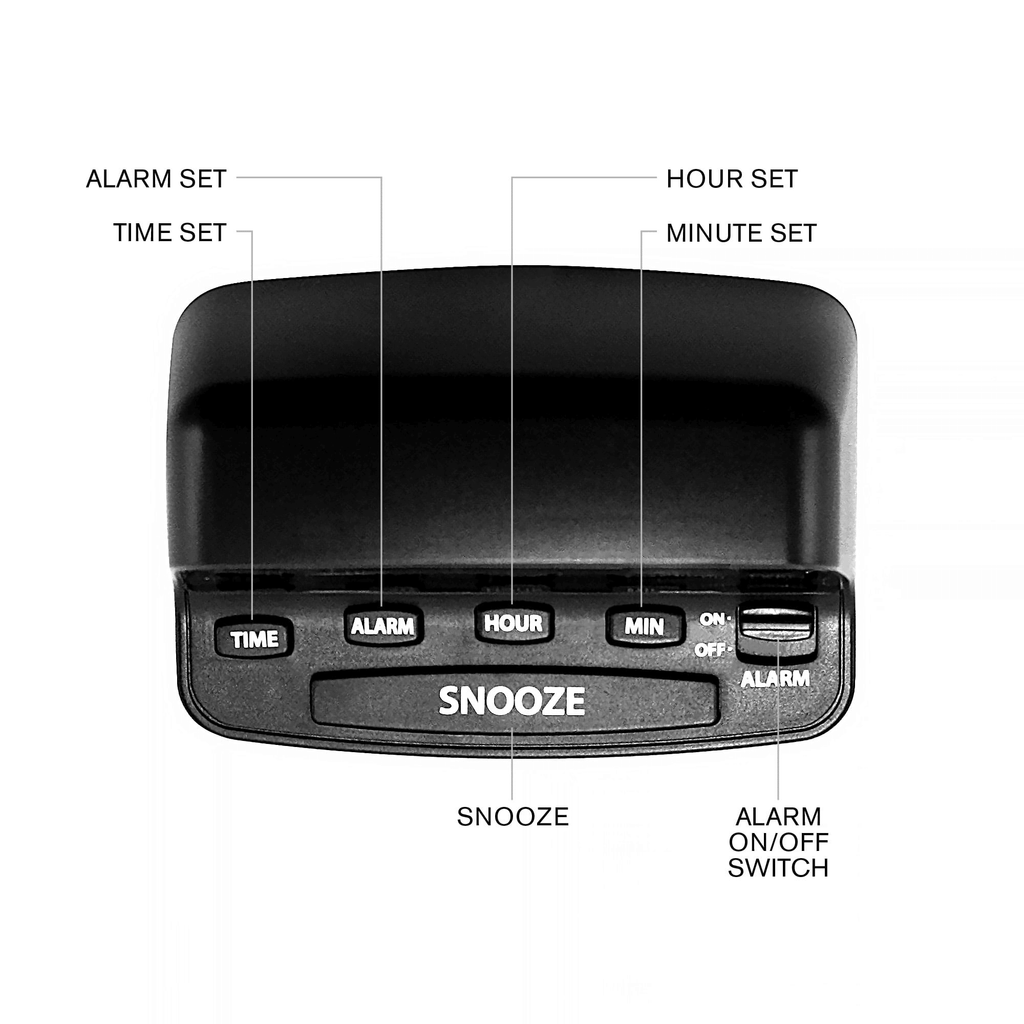 SHARP Digital Alarm Clock, Midnight Black, Easy to Set Keyboard Controls, Red LED Display EasyOptionXY LLC