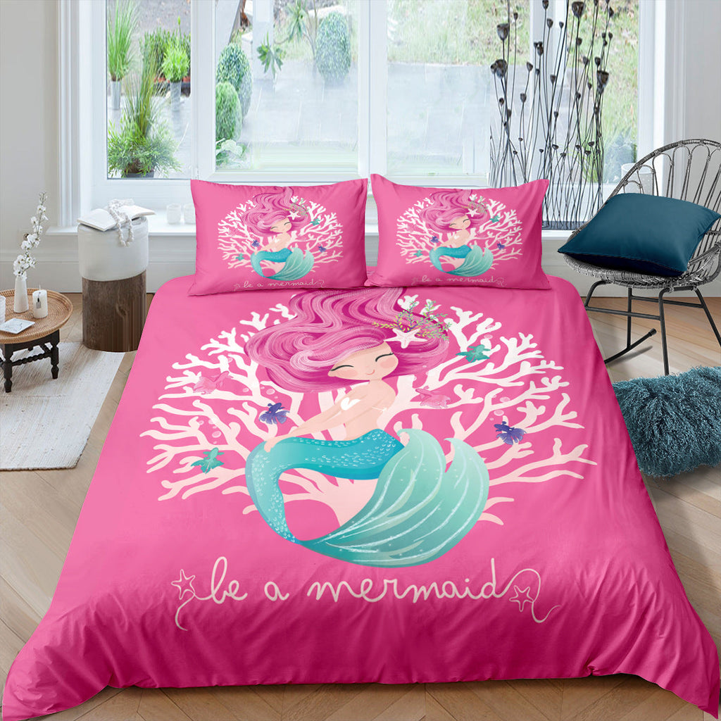 Home Textile Digital Printing Cartoon Mermaid Duvet Cover Pi-Mart
