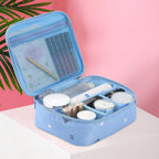 Travel portable large capacity cosmetic bag, printed nylon cosmetic storage bag, cosmetic case, toilet bag, makeup bag organizer, makeup bag with compartments, - SJB-DIAMOND ELITES