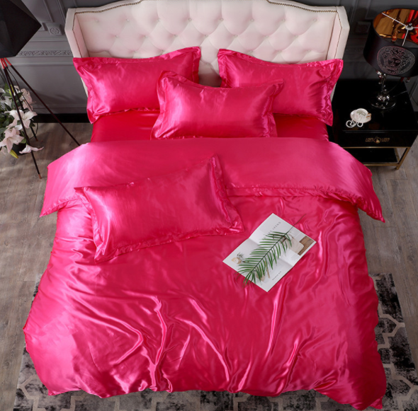 Bed Sheet Quilt Cover Naked Sleep Cool Silk Single Three Piece Set Pi-Mart