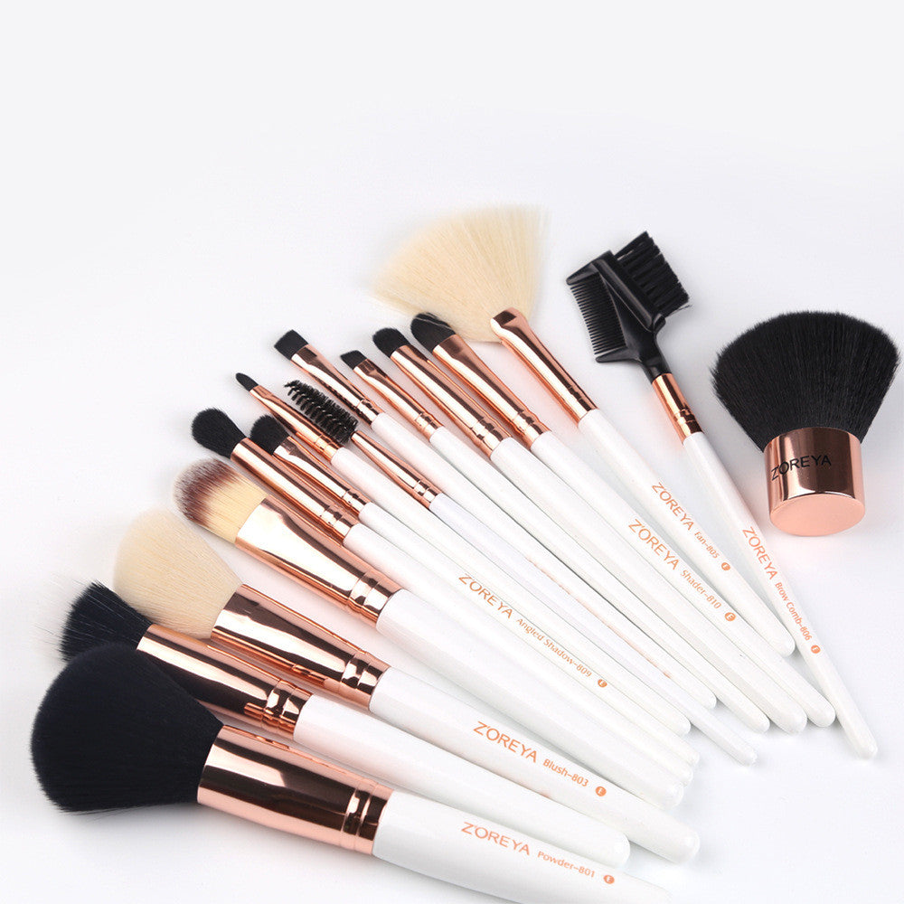Set of 15 nylon hair makeup brushes Pi-Mart