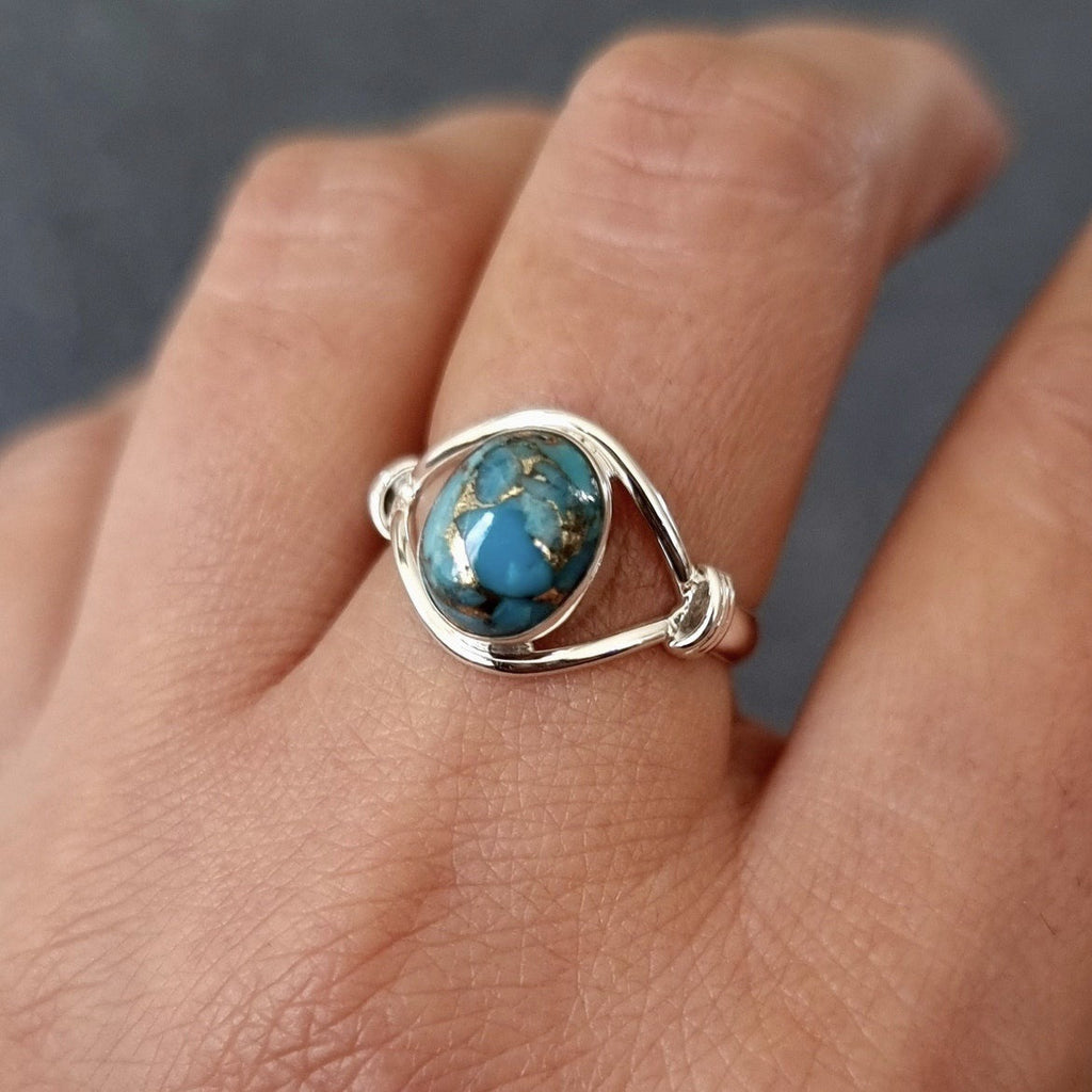Turquoise Ring Unique Lady Simple Fashion Pi-Mart