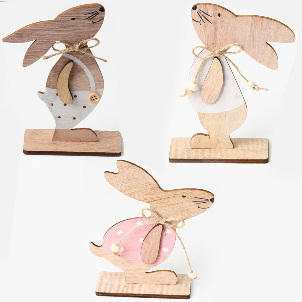 Creative Easter Bunny Woodwork Desktop Decoration Pi-Mart