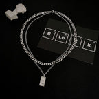 Double Layer Cuban Chain Necklace Pi-Mart
