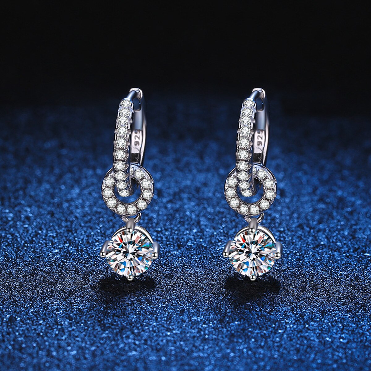 Genuine Moissanite Drop Earrings Pi-Mart