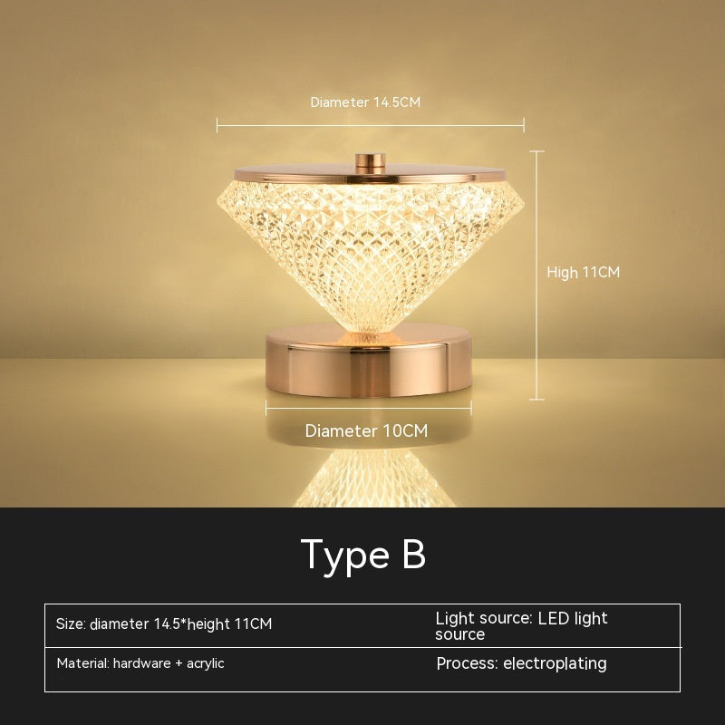 Battery Bedside Bedroom Living Room Small Night Lamp Pi-Mart