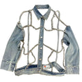 Denim Jacket 2023 Spring Summer Lapels Long Sleeve Chain Hollow Cool Handsome Street Denim Long Sleeve Jeans Jacket for Women Purplish Diva