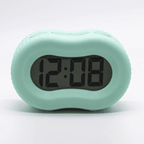 Timelink Rubber Smartlight Fashion Digital LCD Bedside or Travel Alarm Clock - Mint Green