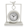 Westclox White Vintage Style Metal 8" Bird-Watching Analog QA Table Clock