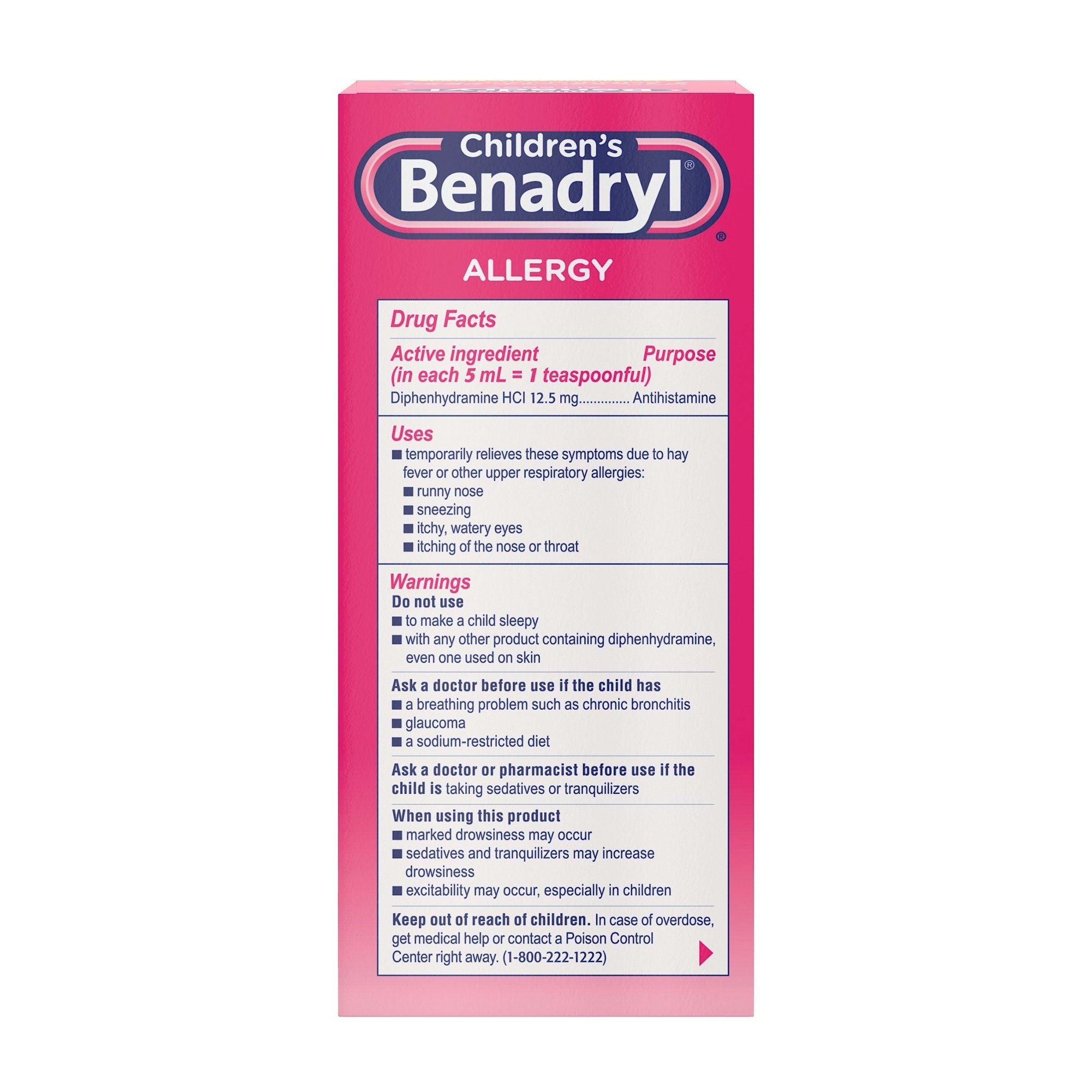 Children's Benadryl Allergy Relief Liquid; Cherry Flavor; 8 fl oz EasyOptionXY LLC