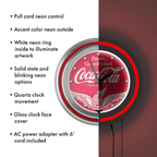 Wings Coca Cola Neon Clock - Two Neon Rings