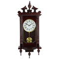 Bedford Clock Collection Classic 31" Chiming Wall Clock With Roman Numerals And A Swinging Pendulum in a Cherry Oak Finish