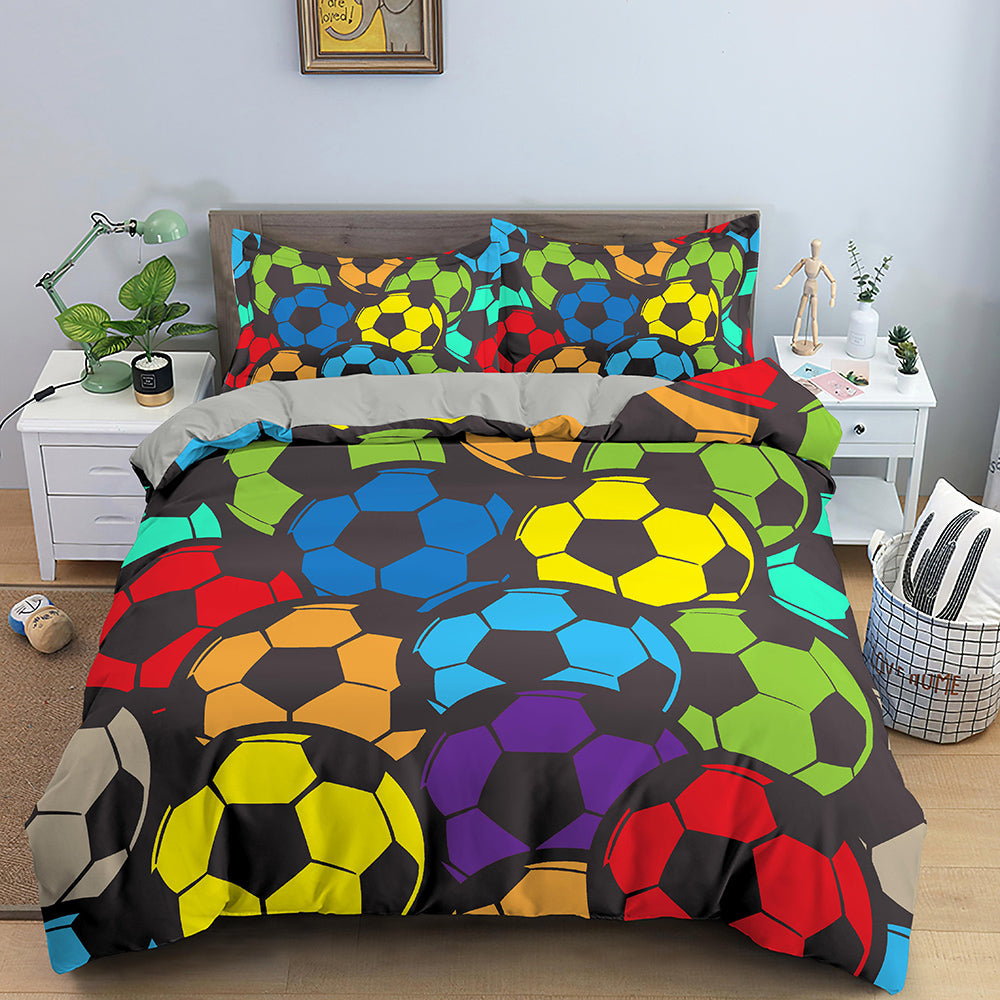 Cross-border Three-piece Bed Set Home Textile Four-piece Set Basketball Quilt Cover Thick Twill Wish Pi-Mart