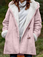 Full Size Pocketed Long Sleeve Hooded Toggle Jacket – Stylish & Functional Outerwear for Women Stevvex