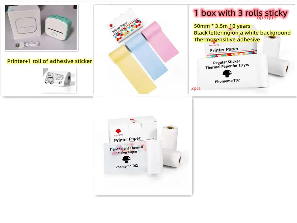 Portable Mini Printer for Students and Hobbyists, Bluetooth Thermal Label Printer - SJB-DIAMOND ELITES
