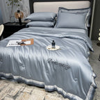 Tencel Summer Cooling Ice Silk Summer Quilt Airable Cover Four-piece Set Pi-Mart