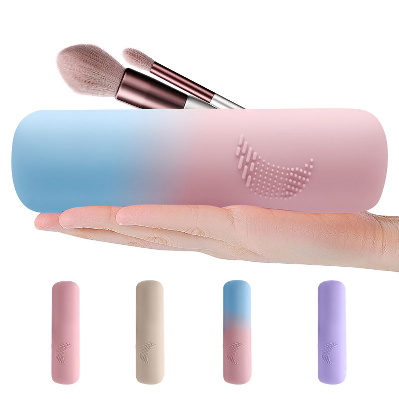 Portable SiliconeDustproof Makeup Brush Storage Bag