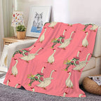 1pc Cartoon Garden Swan Print Blanket, Soft Warm Throw Blanket Nap Blanket For Couch Sofa Office Bed Camping Travel, Multi-purpose Gift Blanket For All Season Lootquake LLC