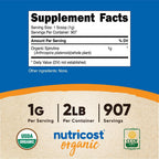 Nutricost Organic Spirulina Supplement Powder 2 Pounds, 1g Per Serving