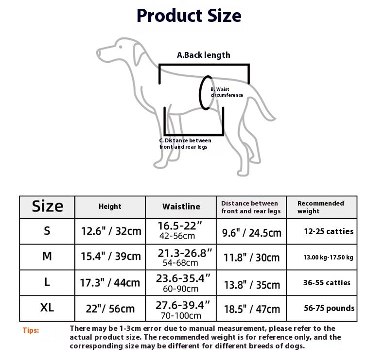 Oxford Cloth Dog Injury Travel Auxiliary Strap Pi-Mart