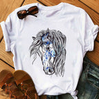 New Artistic Horse Women's Printed Wear Short-sleeved T-shirt Lootquake LLC