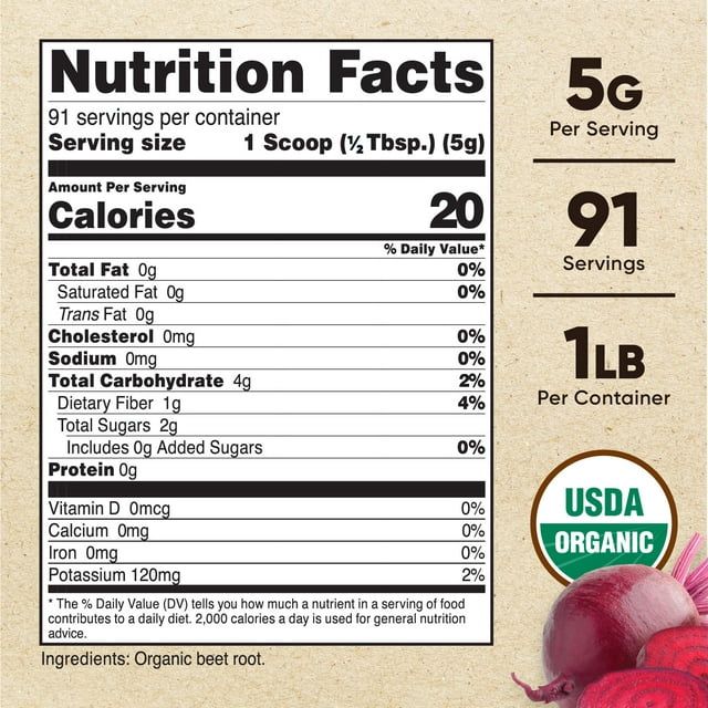 Nutricost Organic Beet Root Powder 1 lb - Certified USDA Organic Supplement EasyOptionXY LLC