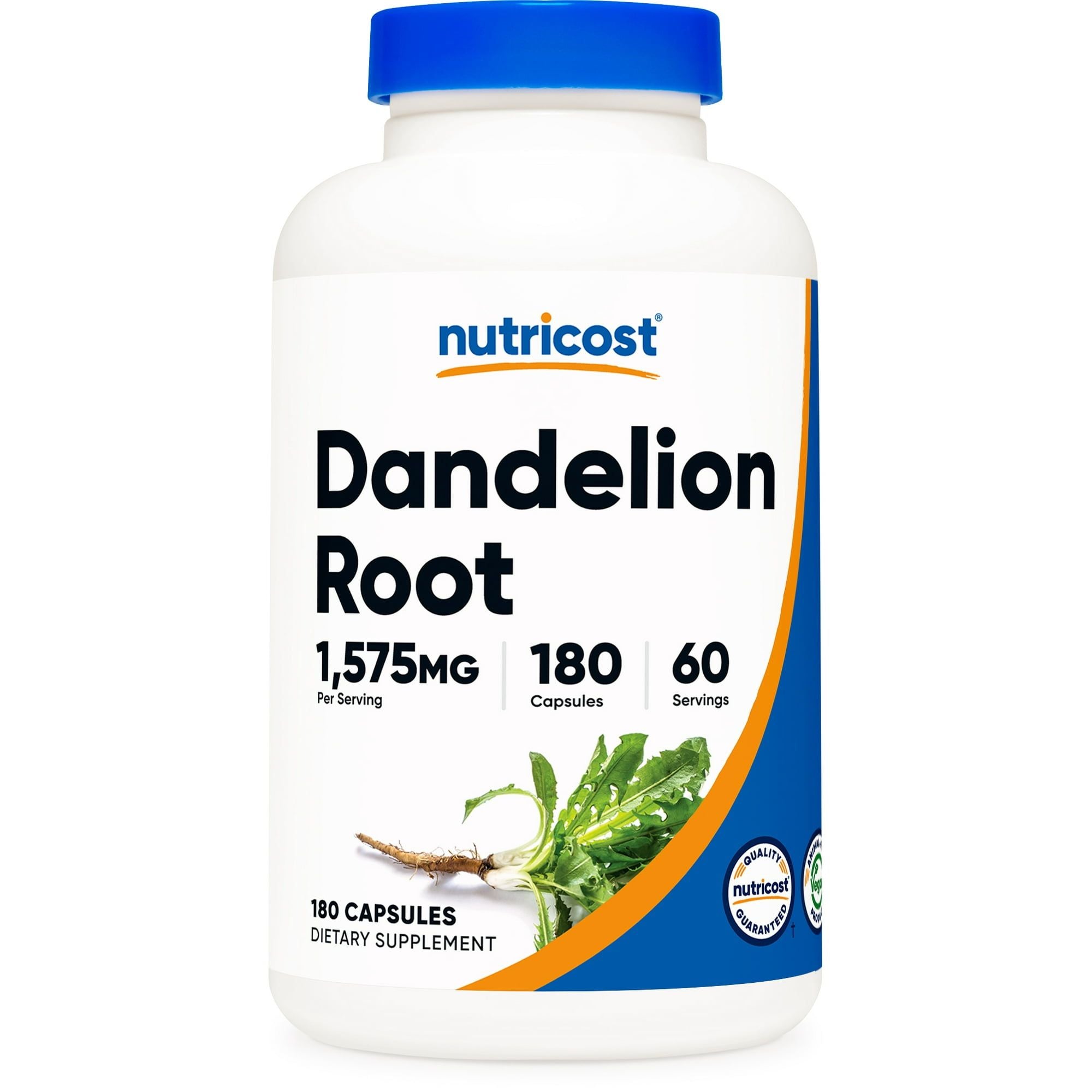 Nutricost Dandelion Root Capsules 525mg (180 Capsules) - Non-GMO, Gluten Free Supplement