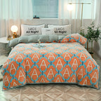 Plush Thick Snowflake Duvet Cover Single Piece Flannel Pi-Mart