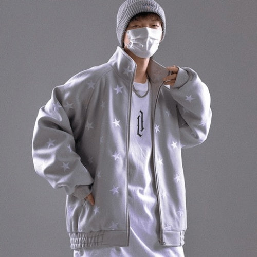 Autumn New Cardigans Star Hoodie Men Loose Pi-Mart
