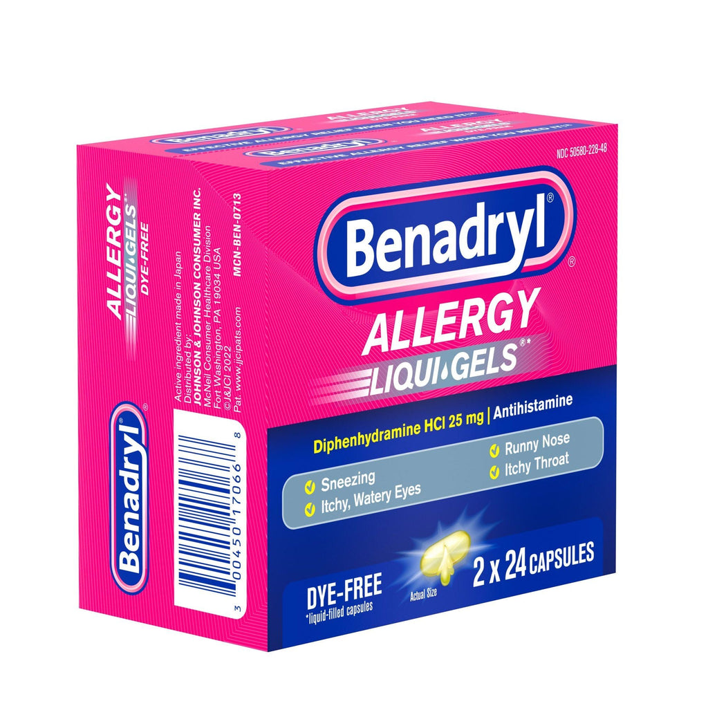 Benadryl Liqui-Gels Antihistamine Dye Free Allergy Medicine; 2 x 24 Count