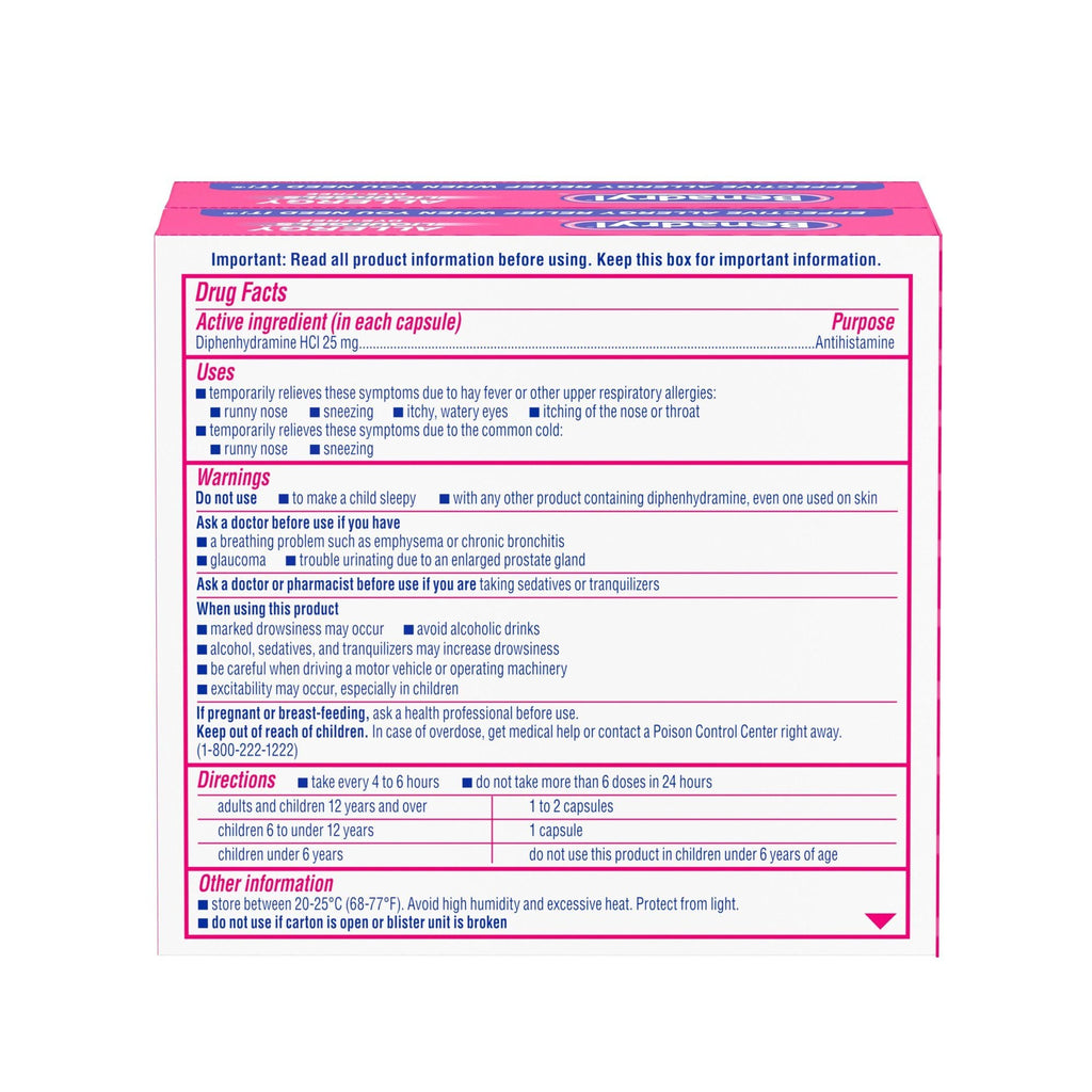 Benadryl Liqui-Gels Antihistamine Dye Free Allergy Medicine; 2 x 24 Count